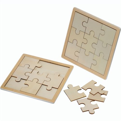 Puzzle Holz (Art.-Nr. CA636087) - 9 Teile, unlackiert, aus Pappelholz