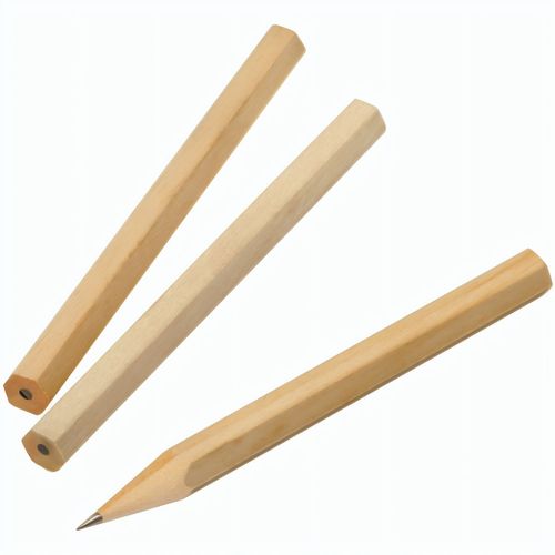 Bleistift, kurz (Art.-Nr. CA648306) - ungespitzt, naturbelassen, Härtegra...