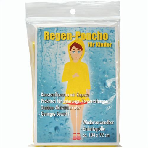 Regen-Poncho für Kinder (Art.-Nr. CA707459) - mit Papiereinleger Standard