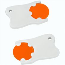 Chiphalter mit 1-Chip "Zahn" (orange / weiß) (Art.-Nr. CA835717)