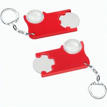 Chiphalter mit 1-Chip und Lupe (weiß / rot) (Art.-Nr. CA845346)