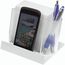 Smartphone-/Tabletständer mit Zettelbox (gefrostet glasklar / weiß) (Art.-Nr. CA944201)