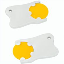 Chiphalter mit 1-Chip "Zahn" (gelb / weiß) (Art.-Nr. CA951472)