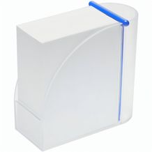 Zettelbox mit integriertem Köcher "Design" (gefrostet glasklar / blau) (Art.-Nr. CA956979)