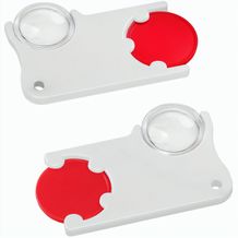 Chiphalter mit 1-Chip und Lupe (Rot / weiß) (Art.-Nr. CA964808)