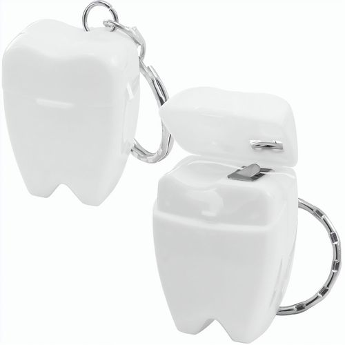 Zahnseide-Schlüsselanhänger (Art.-Nr. CA975599) - mit 11 m gewachster Qualitätsdentalseid...