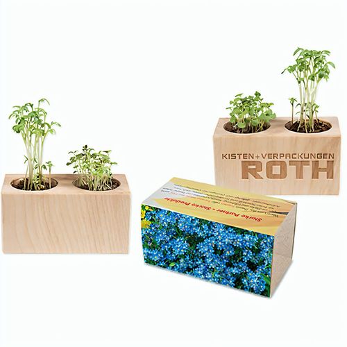 Pflanz-Holz 2er Set mit Samen - Vergissmeinnicht (Art.-Nr. CA446374) - Mehr Platz für Blumen, Kräuter und die...