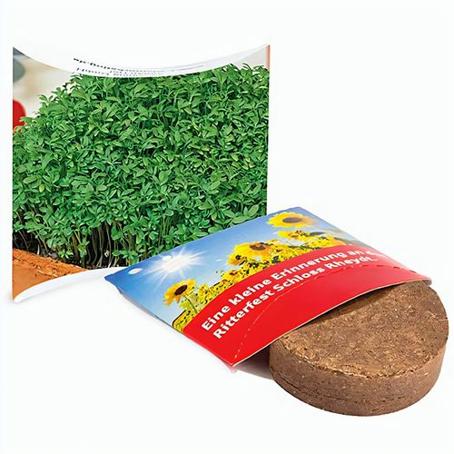 Plant-Tab mit Samen - Gartenkresse (Art.-Nr. CA684590) - Kompakte Werbeidee mit einfacher Handhab...