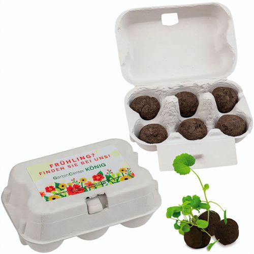 Sixpack - Flower-Ball Midi mit Samen mit Samen (Art.-Nr. CA735959) - Gleich sechs Mal kann der Werbeartikelem...