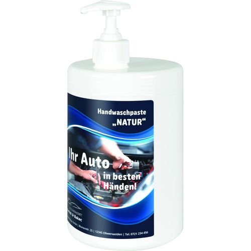 900 ml Pumpspender mit Handwaschpaste, inkl. 4c-Etikett (Art.-Nr. CA645379) - Handwaschpaste Natur mit Walnussschale...