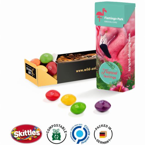 Slim Box,  Skittles Fruits Kaubonbons (Art.-Nr. CA006371) - Box mit "Klick-Verschluss" aus weiße...