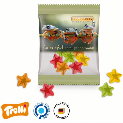 Minitüte,15 g, Trolli Fruchtgummi Sterne, 10% Fruchtsaft (Art.-Nr. CA066563) - Trolli Fruchtgummi in Tüte aus transpar...