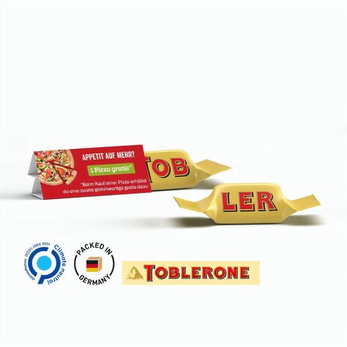 Werbedreieck Mini, Toblerone Tiny Riegel (Art.-Nr. CA134243) - Toblerone Tiny Milk im Werbeschuber aus...