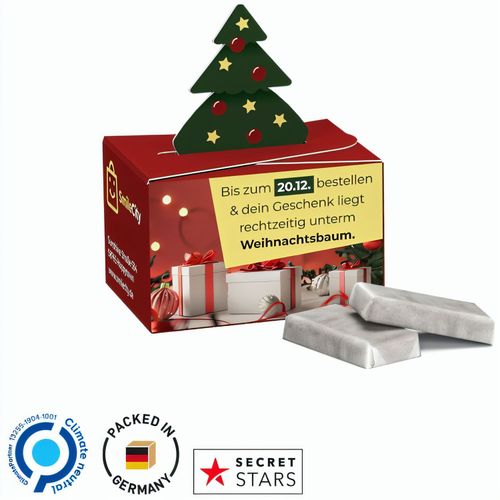 Geschenkbox Mini, Schokotäfelchen in Pergaminpapier (Art.-Nr. CA135607) - Alpenmilch Schokotäfelchen in eine...