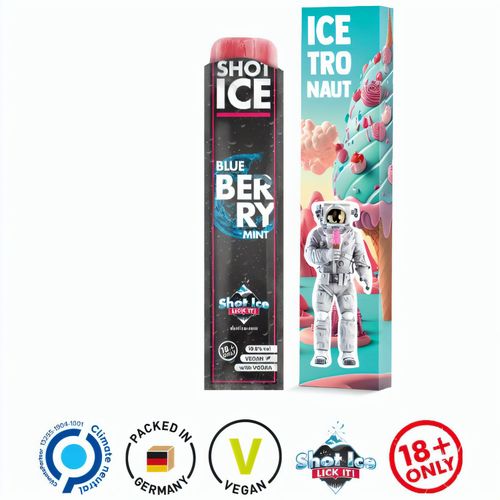 Long Box, Shot Ice - Blue Berry Mint 10,5% vol (Art.-Nr. CA191051) - Werbeverpackung, aus weißem Karton...