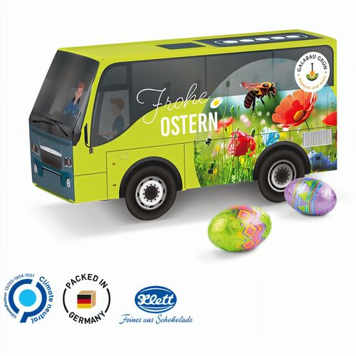 Bus Präsent, Klett Ostereier (Art.-Nr. CA228688) - Bus Verpackung aus weißem Karton, indiv...