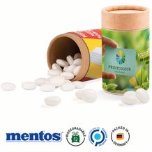 Papierdose Eco Midi mit Mentos Kaudragee Mint (weiß) (Art.-Nr. CA235336)