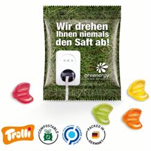 Fruchtgummi Minitüte 10g, Euro-Zeichen, kompostierbare Folie (weiß) (Art.-Nr. CA278107)