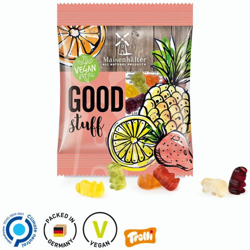 Minitüte,12 g, Folie transparent, Trolli Vegane Gummibärchen, 14% Fruchtsaft (Art.-Nr. CA294609) - Trolli veganes Fruchtgummi in Tüte au...