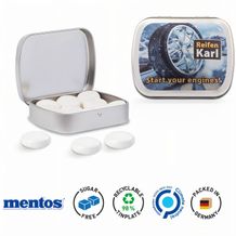 Klappdose, silber-blank, Mentos Kaudragee Mint (silber) (Art.-Nr. CA349327)