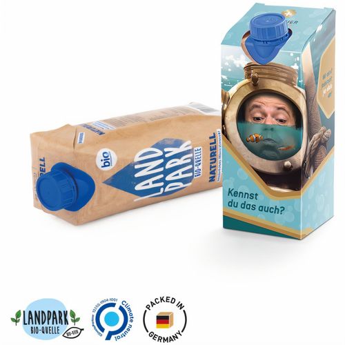 Drink Pack Landpark Mineralwasser naturelle in Werbeverpackung (Art.-Nr. CA368145) - Werbeverpackung aus weißem Karton...