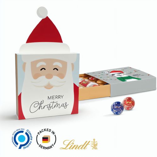 Lindt Präsent im Werbeschuber "Weihnachtsmütze", Kleine Kostbarkeiten Santa (Art.-Nr. CA371923) - Lindt Weihnachtsmischung im Weihnachts-W...
