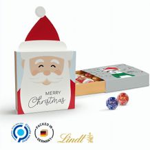 Lindt Präsent im Werbeschuber "Weihnachtsmütze", Kleine Kostbarkeiten Santa (weiß) (Art.-Nr. CA371923)