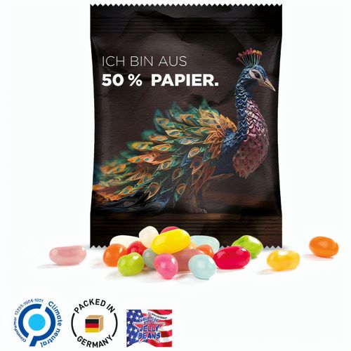 Minitüte, 10 g, Folie mit 50% Papieranteil, weiß, Jelly Beans (Art.-Nr. CA413447) - American Style Jelly Beans in Tüte au...