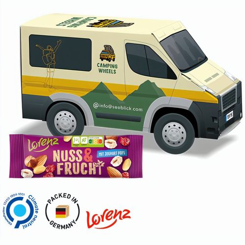 Transporter Präsent, Lorenz Nuss & Frucht mit Joghurt Pops (Art.-Nr. CA549158) - Transporter Verpackung aus weißem Karto...