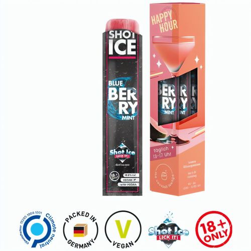 Big Box Shot Ice 3er, Blue Berry Mint mit Wodka, Alkohol 10,5% vol (Art.-Nr. CA581662) - Werbeverpackung aus weißem Karton, mi...