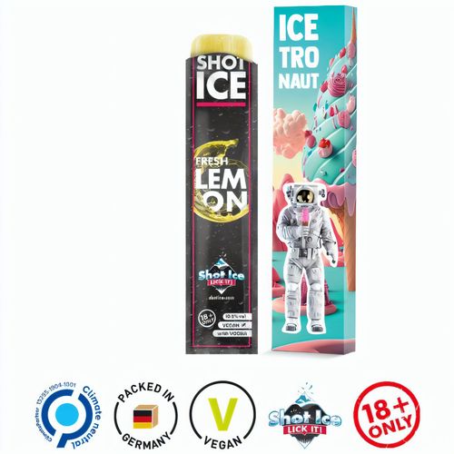 Long Box, Shot Ice - Fresh Lemon 10,5% vol (Art.-Nr. CA629066) - Werbeverpackung, aus weißem Karton...