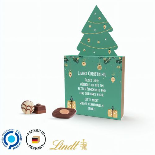 Lindt Präsent im Werbeschuber "Tannenbaum", Lindt Mini Pralinés (Art.-Nr. CA658380) - Lindt Mini Pralinés in Pralinenschachte...