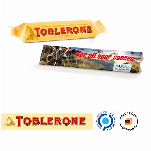 Werbedreieck Long, Toblerone Riegel 35 g (Art.-Nr. CA675509) - Toblerone Schokoriegel im Werbeschuber...
