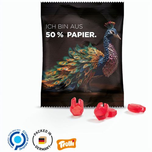 Minitüte Sonderform, 15 g, Folie mit 50% Papieranteil, weiß, Fruchtgummi , 10 % Fruchtsaftanteil (Art.-Nr. CA675757) - Trolli Fruchtgummi Sonderform in Tüt...