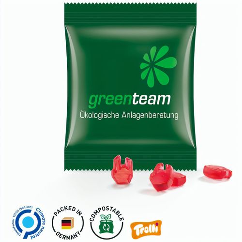 Minitüte Sonderform, 10 g, Folie kompostierbar weiß, Fruchtgummi , 10 % Fruchtsaftanteil (Art.-Nr. CA742792) - Trolli Fruchtgummi Sonderform in Tüt...