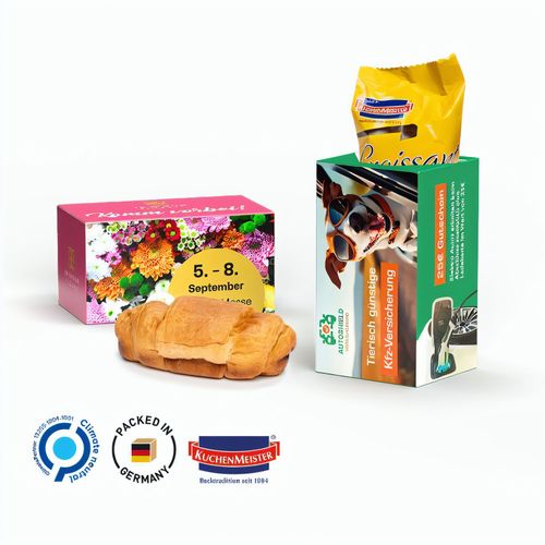 Frühstücksbox, Kuchenmeister Croissant mit Nuss-Nugat-Cremefüllung (Art.-Nr. CA761661) - Kuchenmeister Croissant mit Werbebox...