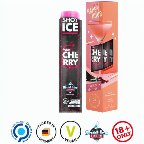 Big Box Shot Ice 3er, Wild Cherry mit Wodka, Alkohol 10,5% vol (Art.-Nr. CA762214) - Werbeverpackung aus weißem Karton, mi...