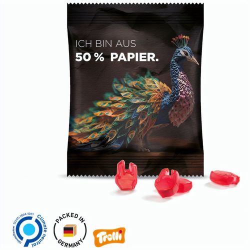 Minitüte Sonderform, 10 g, Folie mit 50% Papieranteil, weiß, Fruchtgummi , 10 % Fruchtsaftanteil (Art.-Nr. CA772493) - Trolli Fruchtgummi Sonderform in Tüt...