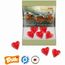 Minitüte,15 g, Folie transparent, Trolli Fruchtgummi Herz rot, Erdbeergeschmack, 10% Fruchtsaft (transparent) (Art.-Nr. CA790414)