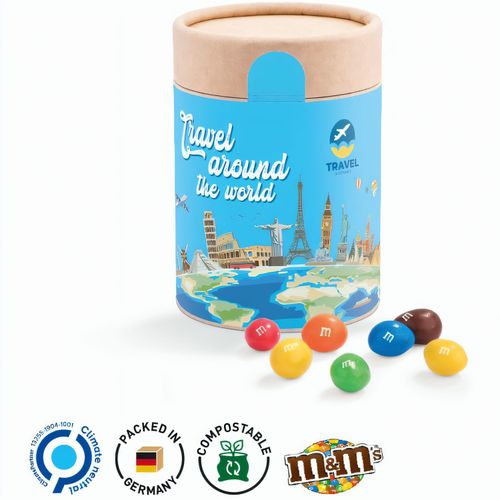 Papierdose Eco Maxi mit M&M´s Peanuts (Art.-Nr. CA832675) - Papierdose Eco Maxi biologisch abbaubar,...