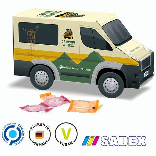 Transporter Präsent, Sadex Traubenzucker (Art.-Nr. CA863600) - Transporter Verpackung aus weißem Karto...