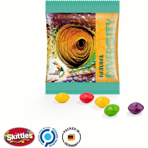 Minitüte,10 g, Folie weiß, Skittles Fruits Kaubonbons (Art.-Nr. CA872641) - Skittles Fruits in Tüte aus weißer Fol...