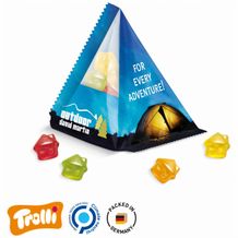 Fruchtgummi Tetraeder, Folie transparent, Trolli Fruchtgummi Haus, 10% Fruchtsaft (transparent) (Art.-Nr. CA897616)