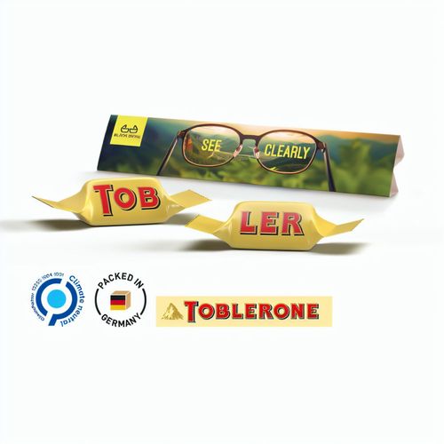 Werbedreieck Long, 2 Toblerone Tiny (Art.-Nr. CA992798) - Toblerone Tiny im Werbeschuber aus...