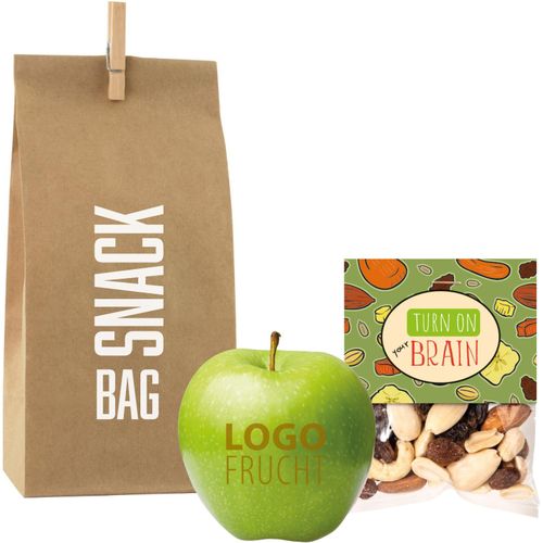 LogoFrucht Power Snack Bag (Art.-Nr. CA141624) - Qualitäts-Apfel Grün inkl. LOGOFrucht-...