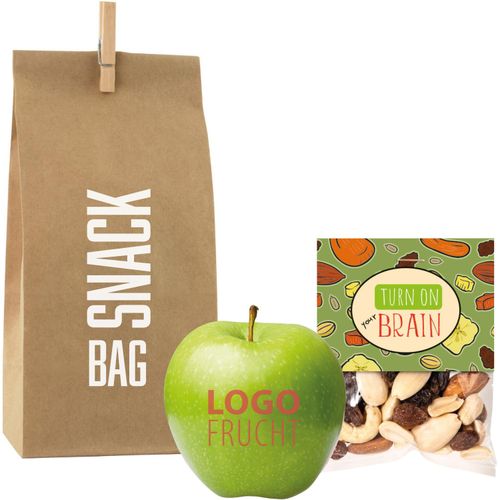 LogoFrucht Power Snack Bag (Art.-Nr. CA144195) - Qualitäts-Apfel Grün inkl. LOGOFrucht-...