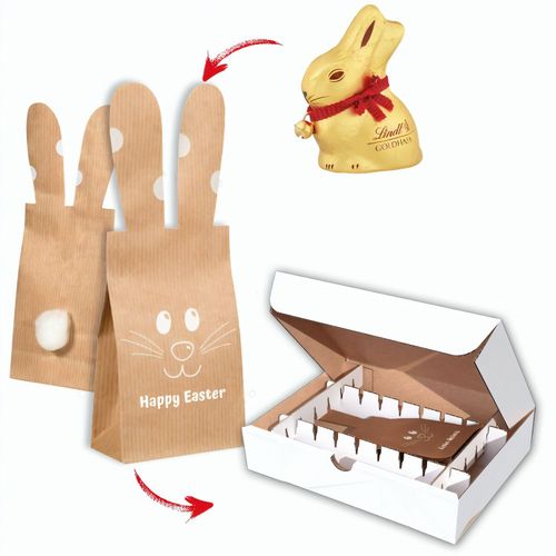 Bunny Bag Lindt mit Versandbox (Art.-Nr. CA176861) - 1 original Bunny Bag Osterhasen-Papiert...