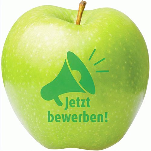 Apfel grün "Jetzt bewerben!" (Art.-Nr. CA177304) - 1 Qualitäts-Apfel rot, inkl. LogoFrucht...
