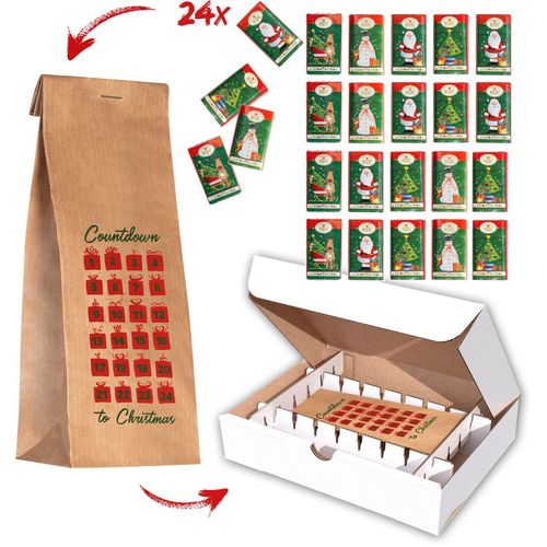 PaperBag "Countdown" mit Versandkarton (Art.-Nr. CA276844) - 1 Weihnachtstüte aus Papier mit Standar...