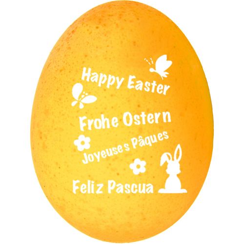 Happy Egg Frohe Ostern (Art.-Nr. CA311011) - 1 buntes Qualitäts-Ei Farbe Gelb, bedru...